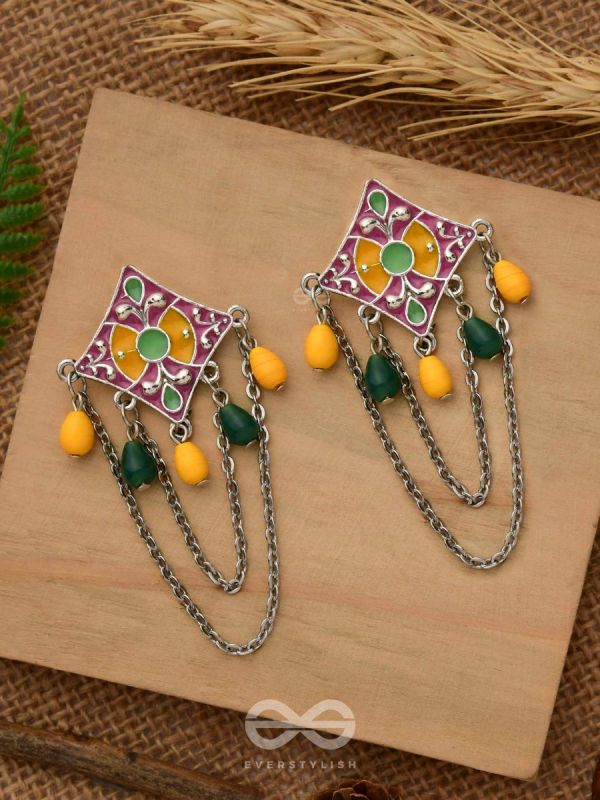 The Countryside Charms - Enamelled Oxidised Earrings