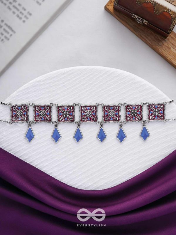 The Authentic Aura - Enamelled Oxidised Choker Neckpiece