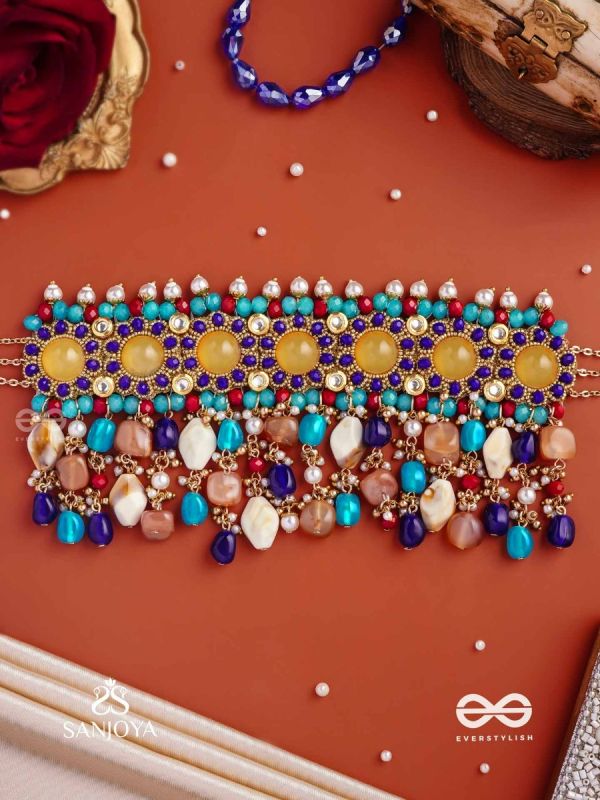 RANG TARANGINI – JAHNVI KAPOOR INSPIRED NECKPIECE WITH COLORFUL BEADS, STONES, PEARLS AND INTRICATE DESIGN
