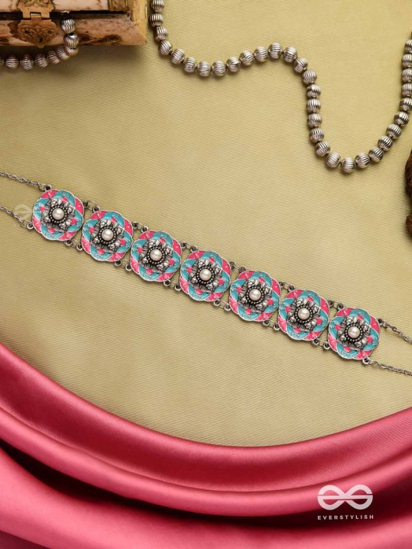 LOTUS DREAM- VIBRANT ENAMELED TRIBAL CHOKER