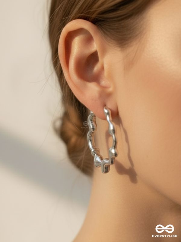 LIQUID LOOP- GLEAMING SILVER HOOPS
