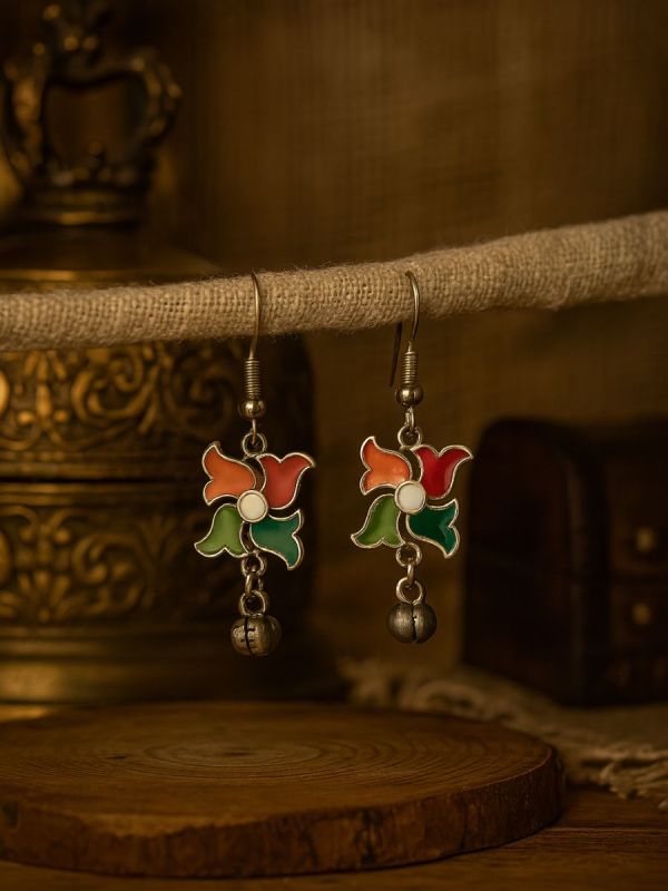 FESTIVE SPIN – VIBRANT PETAL EARRINGS