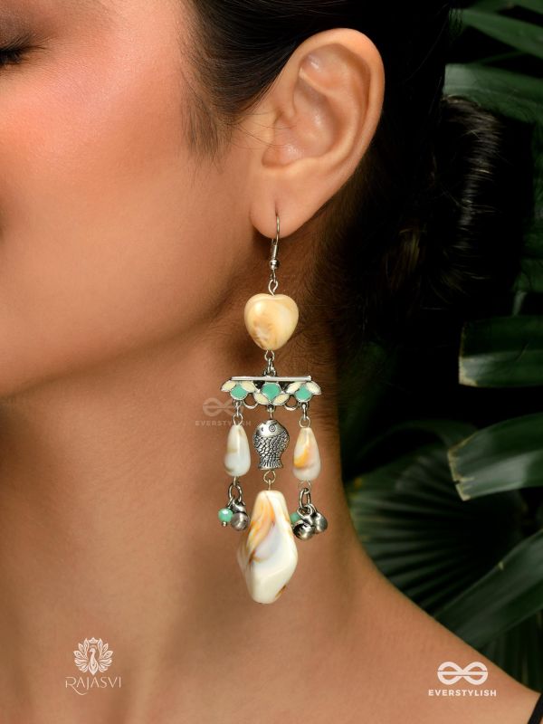 SANDSTONE DROP - RUSTIC STONE DANGLE EARRING