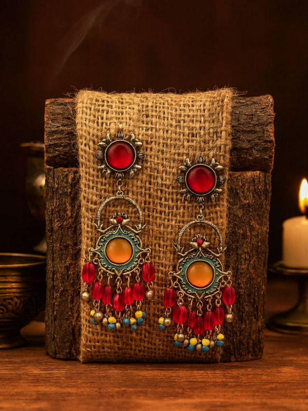 SUNBURST GYPSY - BOHO STATEMENT OXIDISED EARRING