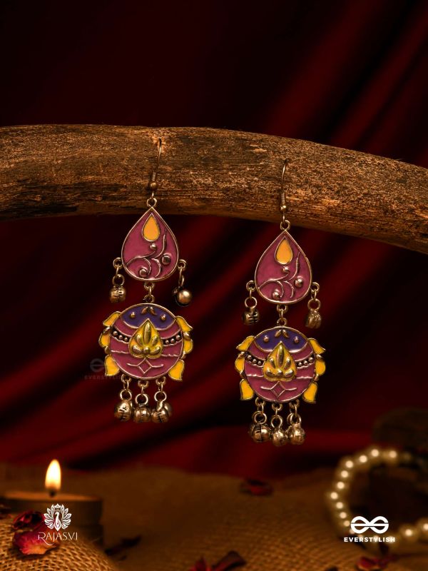 TEMPLE TUNES – OXIDISED ENAMELLED EARRINGS WITH SACRED DROPS