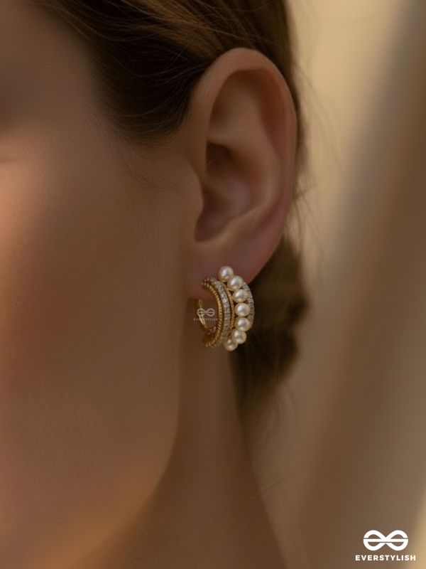 AURALOOP-MINIMAL STACK HOOPS WITH A CHIC PEARL EDGE