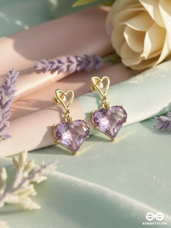 HEARTLET – DAINTY PURPLE GEM HEART DROPS