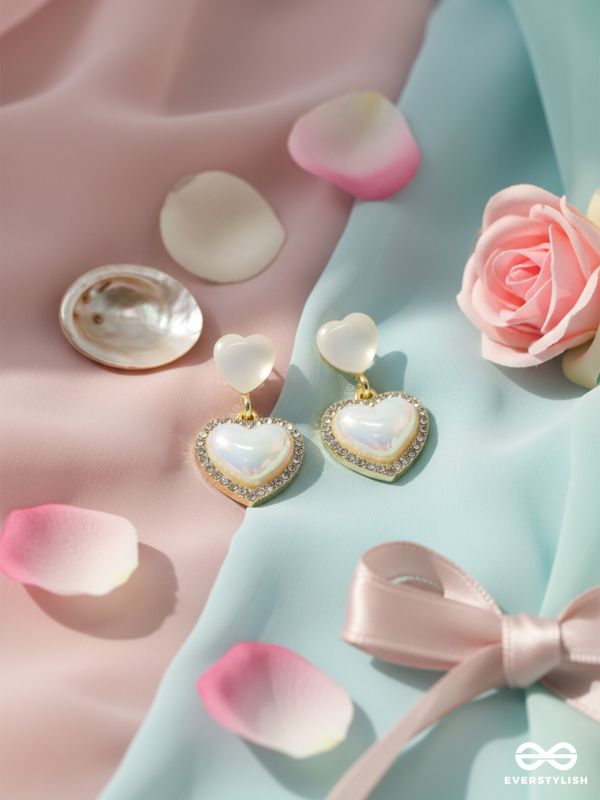 LUMI HEART CHARM – SOFT TOP HEART WITH SPARKLE DROP EARRINGS