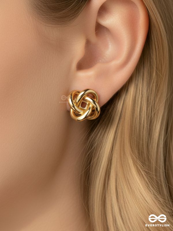 EMBER LOOP –INTERTWINED GOLDEN STUD EARRINGS