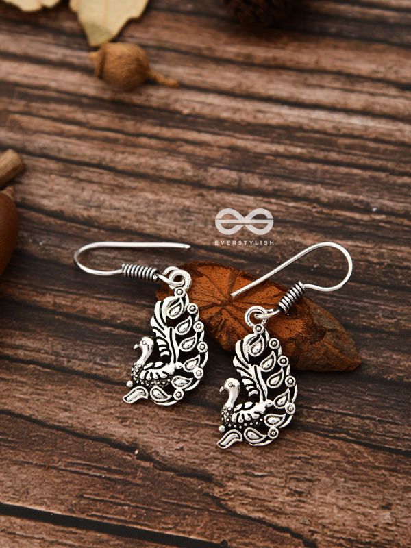 The Cute Little Peacock Hooks - Tiny Trinket Earrings