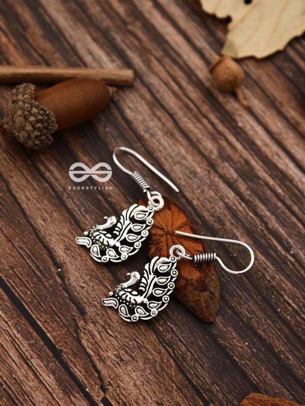 The Cute Little Peacock Hooks - Tiny Trinket Earrings