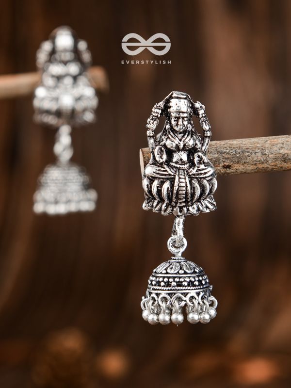 A Divine Artwork - Oxidised Boho Jhumki Earrings