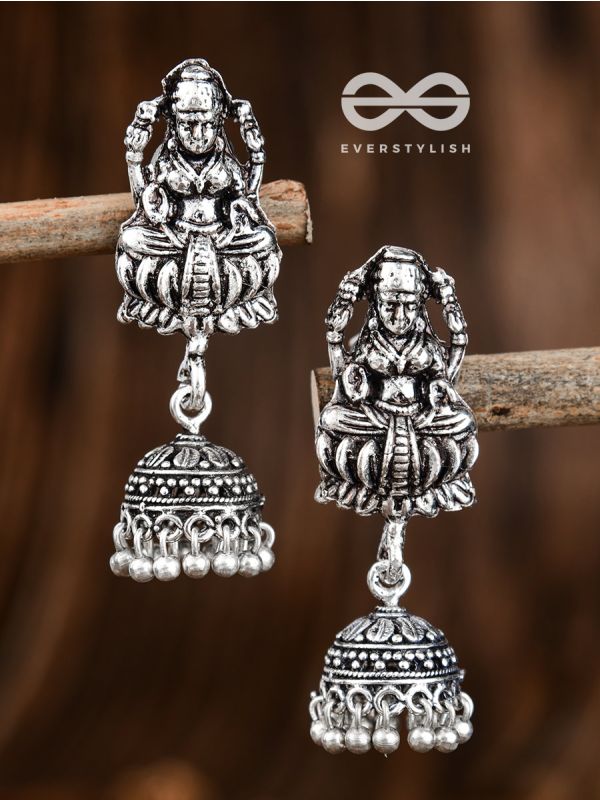 A Divine Artwork - Oxidised Boho Jhumki Earrings