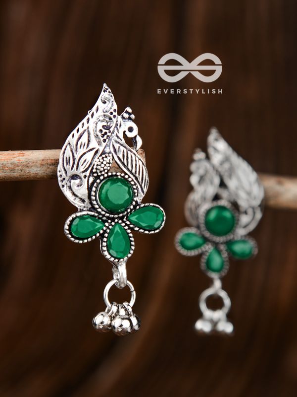 The Boho Peacocks (Emerald Green) - The Embellished Oxidised Collection