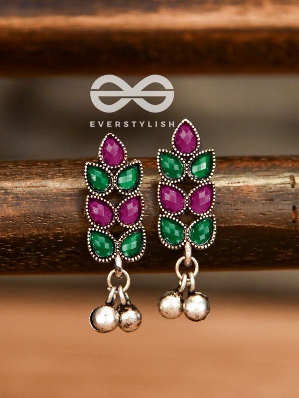 The Olive Branch Studs (Ruby-Emerald) - The Melodious Ghungroo Collection
