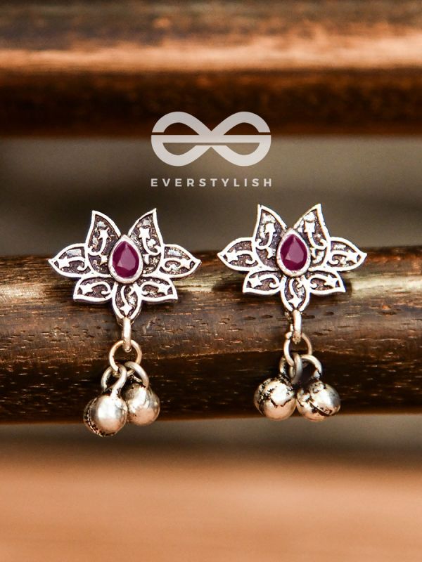 The Embellished Lotus (Ruby Red) - The Melodious Ghungroo Collection