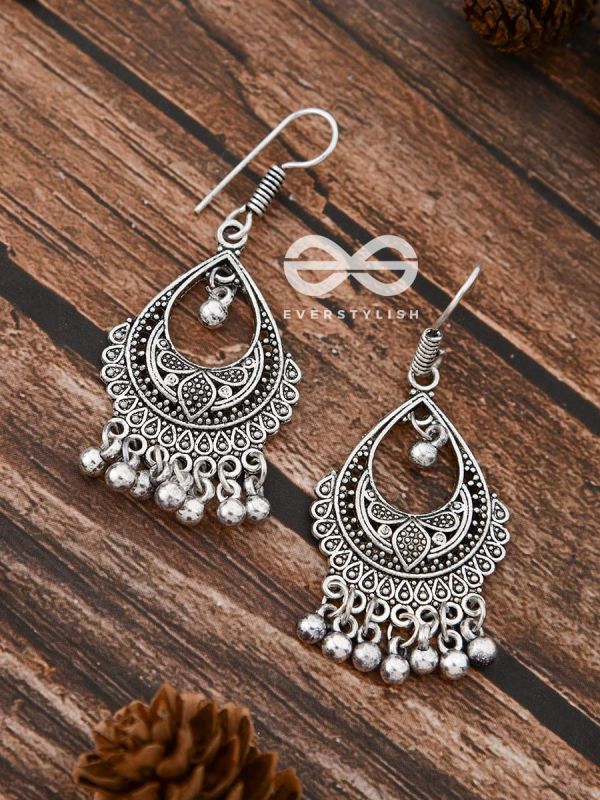 The Intricate Drop Motifs - Oxidised Boho Earrings