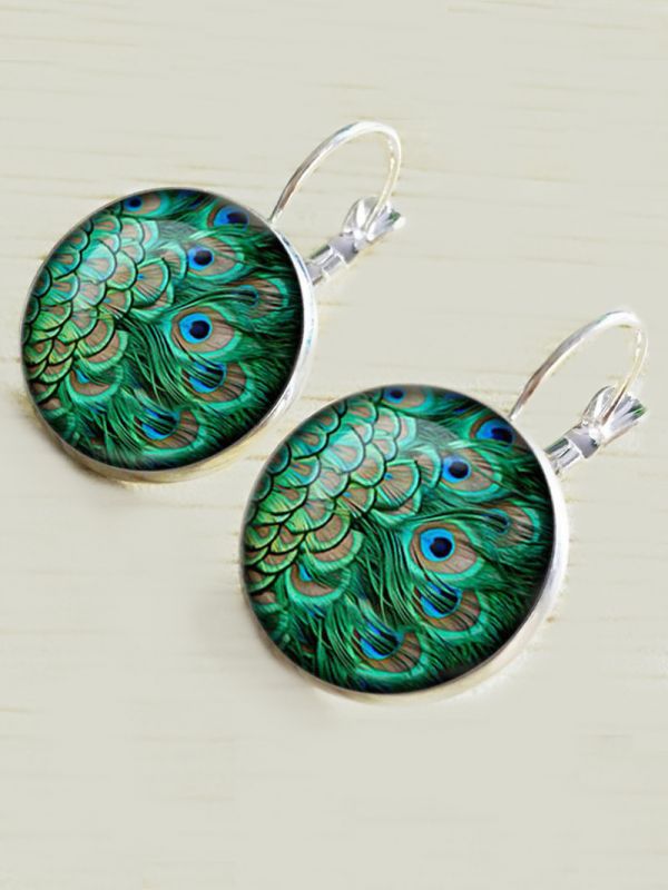 Little Pretty Peacock Button Danglers