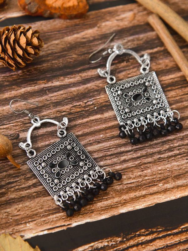 The Embellished Trunk - Oxidised Boho Earrings