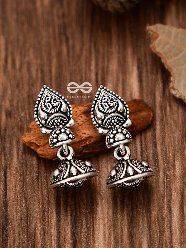 The Little Droplet Artwork Jhumki - Tiny Trinket Earrings
