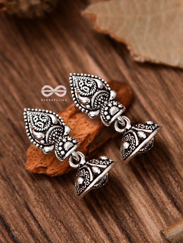 The Little Droplet Artwork Jhumki - Tiny Trinket Earrings