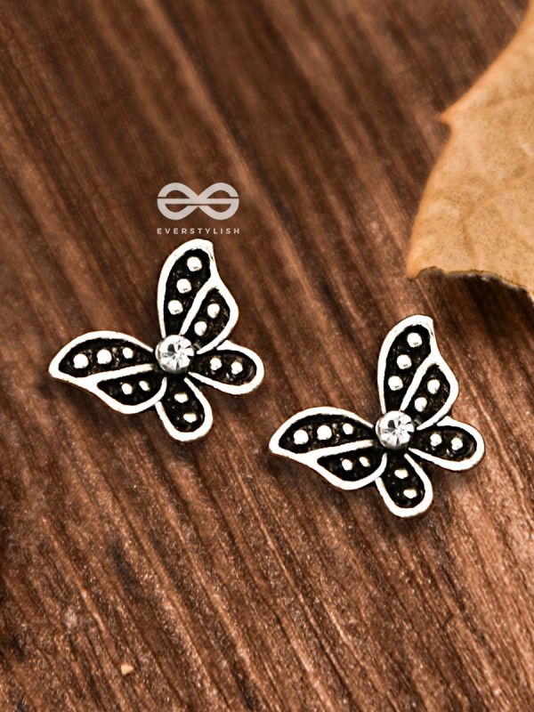 The Little Shimmery Butterfly Studs - Tiny Trinket Earrings