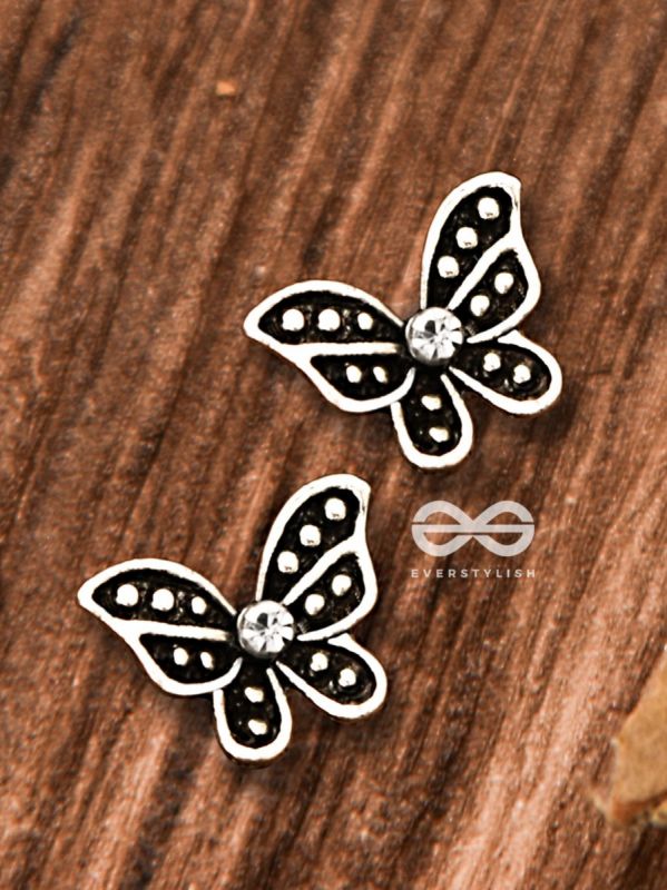 The Little Shimmery Butterfly Studs - Tiny Trinket Earrings