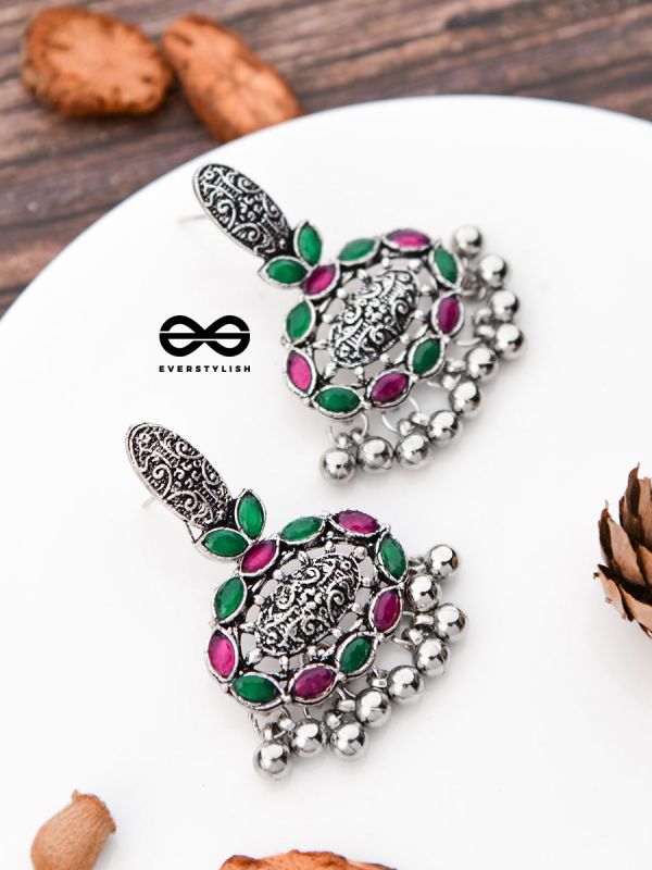 The Intricate Artistry (Pink-Green) - The Embellished Oxidised Collection