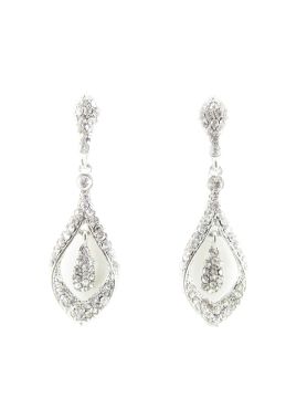 American diamond silver earring