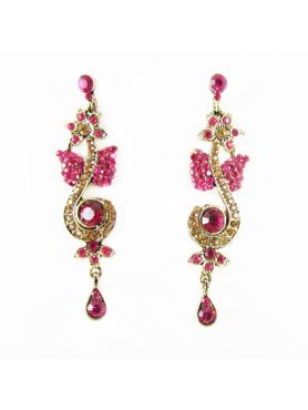 American diamond Magenta earring