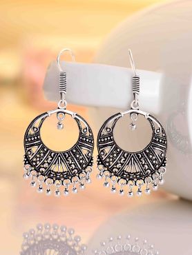 Antique Silverette Hoop Earrings