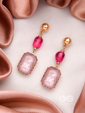The Rose-Tinted Mirror- Golden Embellished Earrings