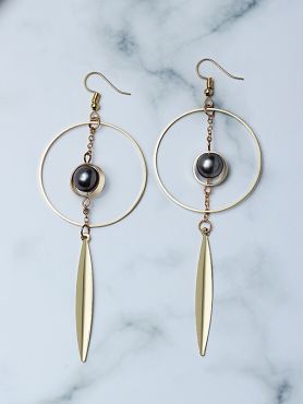 Feather Light Hoop Drop Earings