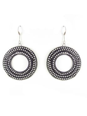Silver Hoop Handicraft Earrings