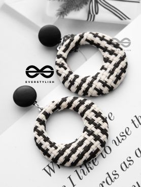 The Classic Black-n-Whites - Woven Handicraft Earrings