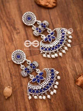 The Bohemian Elegance (Sapphire Blue) - Embellished Oxidised Collection
