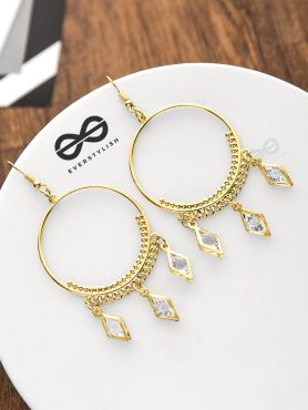 The Studded Charms - Golden Light-weight Danglers