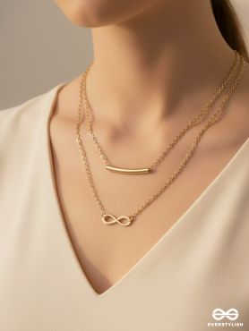 The Infinite Elegance - Golden Multilayered Neckpiece With Anti-Tarnish Coating