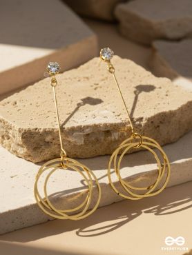 The Dangling Ringlets - Golden Casual Earrings