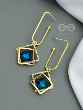 The Whimsical Heart of the Ocean - Golden Statement Earrings