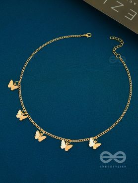 The Beguiling Butterflies - Statement Golden Neckpiece