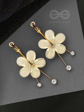 The Floral Glamour - Statement Golden Danglers