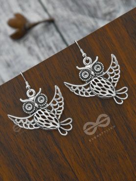 I'm a Night Owl - Statement Owl Danglers