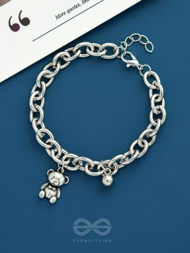 Bubbly Bear- Silver Chunky Chain Bracelet