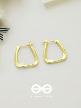 Sun-Kissed Squares- Geometrical Golden Earrings