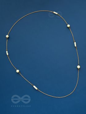 Pearls n Pebbles - Golden Pearl Necklace
