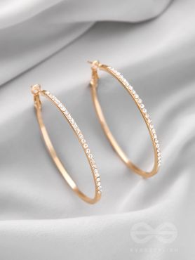 The Ring of Light- Golden Rhinestone Hoop Earrings