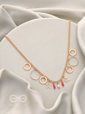 The Eternal Cosmos- Classy Golden Necklace With Anti-Tarnish Coating 