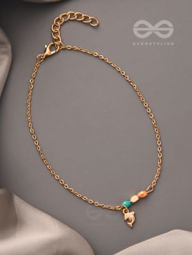 The Dolphin Smile- Golden Beads Anklet
