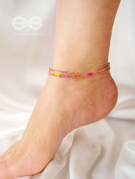 The Wildflower Meadow- Golden Beads Layered Anklet